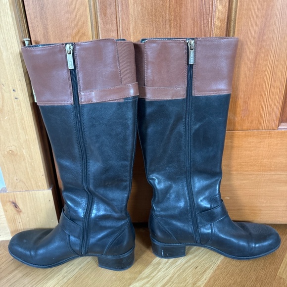 Bandolino Two-Tone Leather Riding Boots - Picture 3 of 6